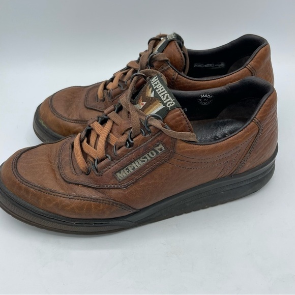 Mephisto Runoff Leather Shoes Size 7 Brown Leather Lace Up Men’s. Round toe - Picture 1 of 6